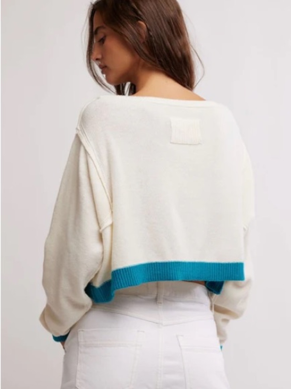 WE THE FREE INTO THE BLUE PULLOVER IN TROPICAL BLUE COMBO